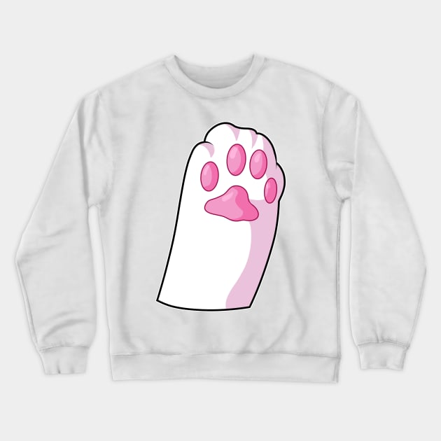 cute little white cat's paw saying hello! Crewneck Sweatshirt by mayupaint